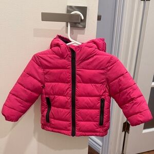 Baby Pink Puffer Jacket with Hood 12m